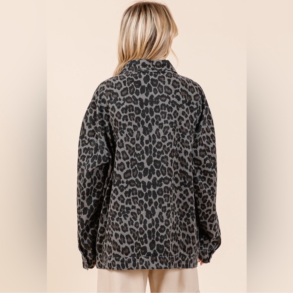 NWT Mittoshop Leopard Print Oversized Jacket - Picture 12 of 12